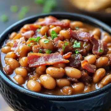 Best Southern Baked Beans with Bacon Recipe taken with iphone 15 pro max --iw 2 --ar 4:5 --v 6.1 --raw