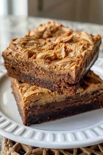 Biscoff Cookie Butter Brownies taken with iphone 15 pro max --iw 2 --ar 4:5 --v 6.0 --raw