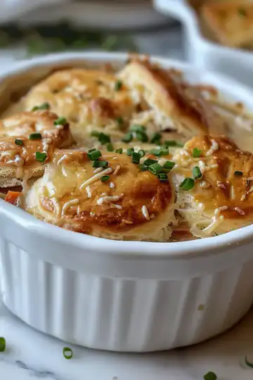 Biscuit chicken pot pie taken with iphone 15 pro max --iw 2 --ar 4:5 --v 6.0 --raw
