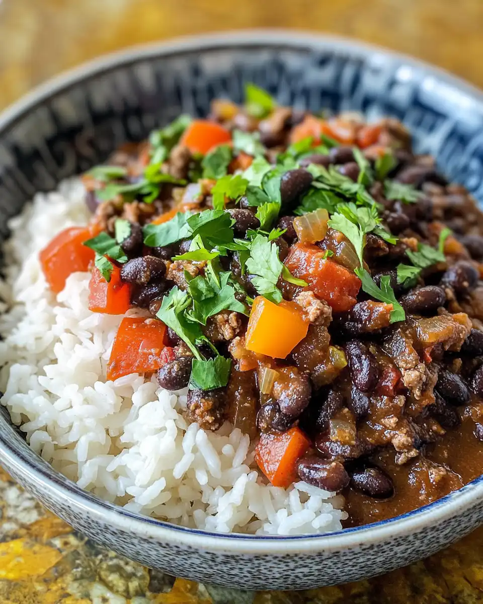Sauteed onion, red bell pepper, and garlic for black beans and rice