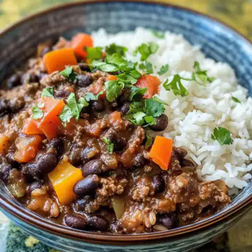 Black Beans and Rice taken with iphone 15 pro max --iw 2 --ar 4:5 --v 6.1 --raw
