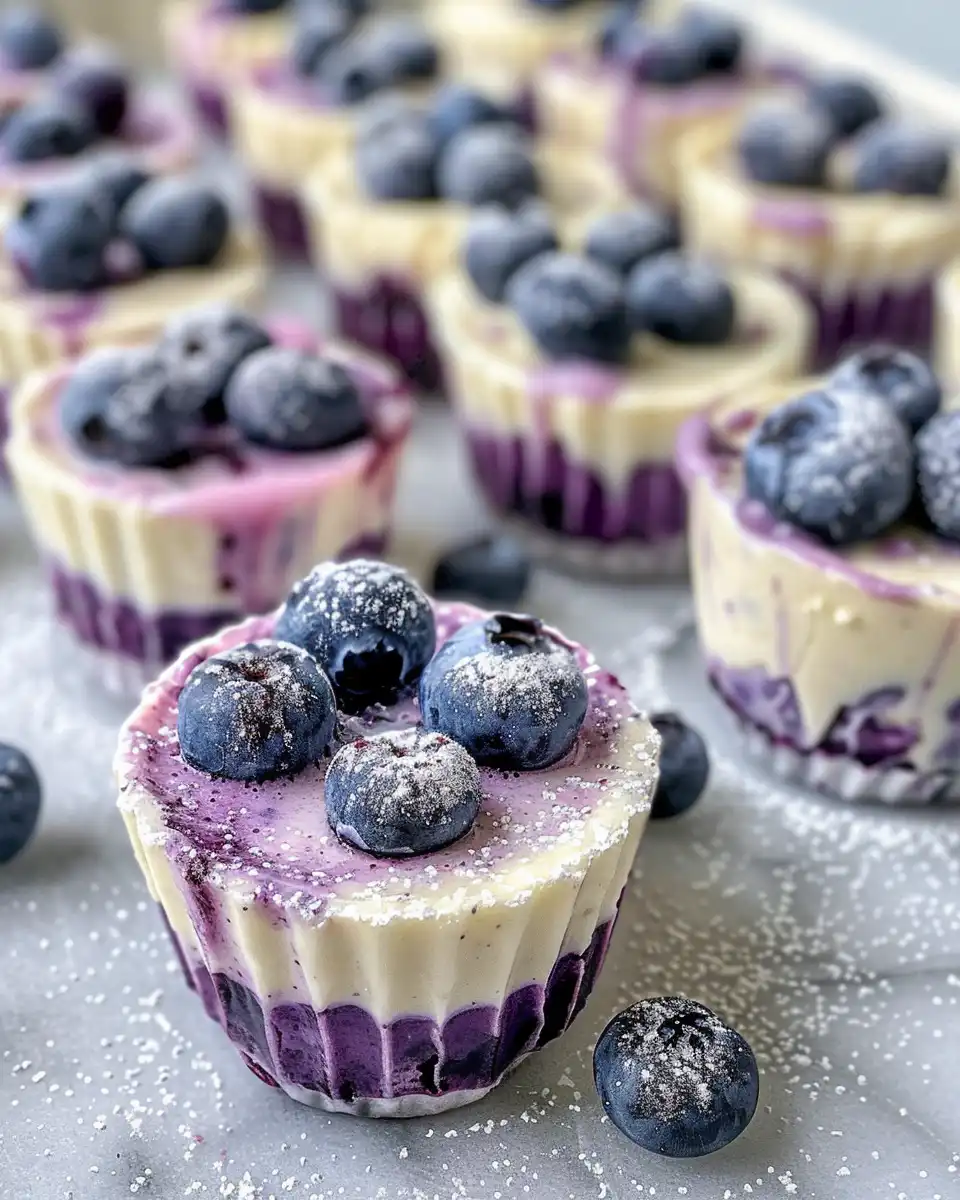 Ingredients for blueberry swirl frozen yogurt in bowls