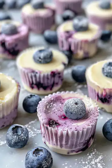 Blueberry Swirl Yogurt Bites taken with iphone 15 pro max --iw 2 --ar 4:5 --v 6.0 --raw