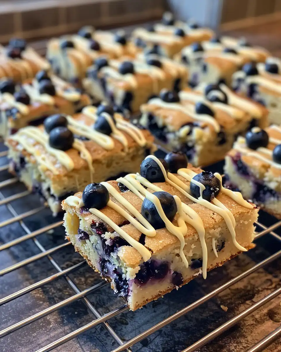 Ingredients for blueberry white chocolate blondies showing white chocolate chips and blueberries