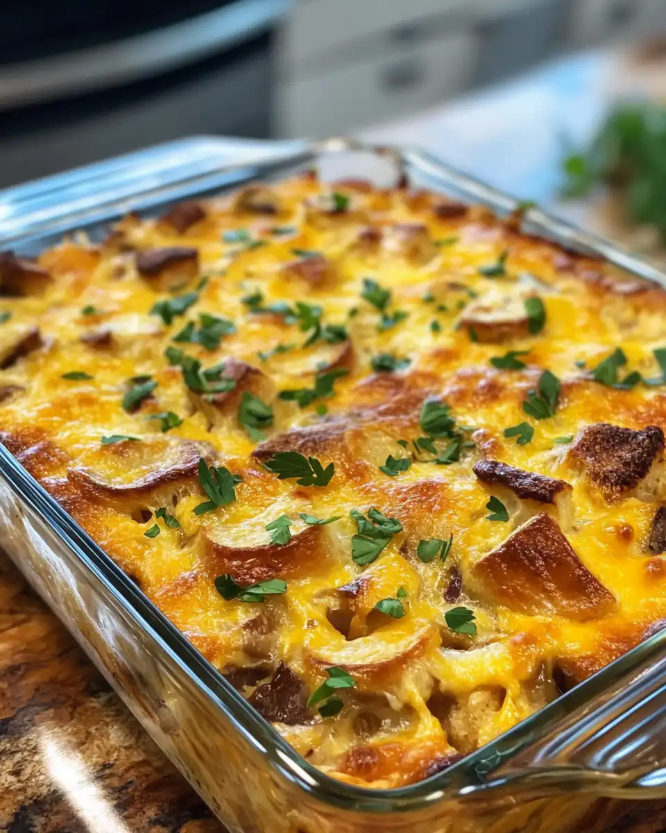 Final presentation of breakfast casserole