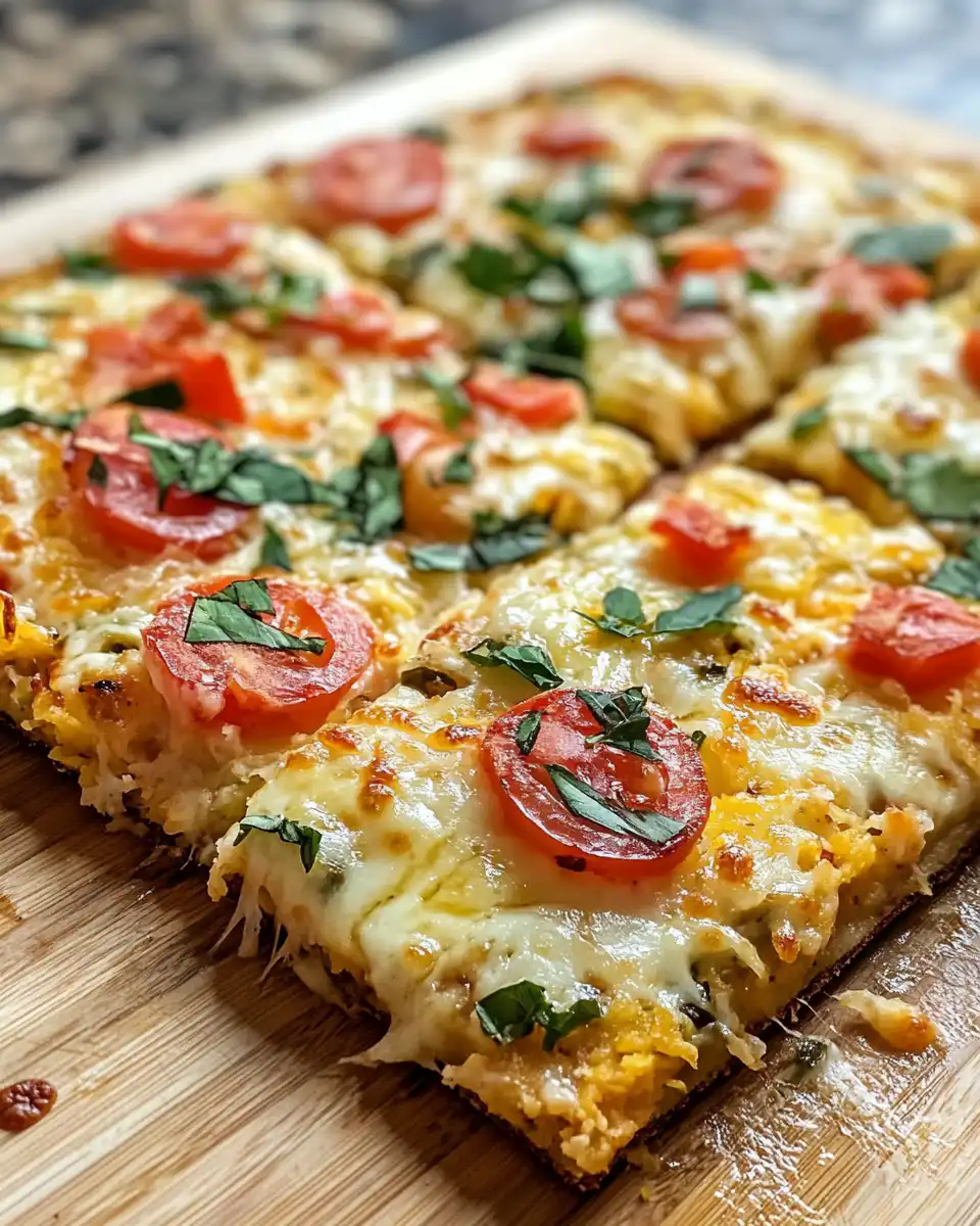 Pressure cooker breakfast pizza with zucchini crust steaming hot just opened lid