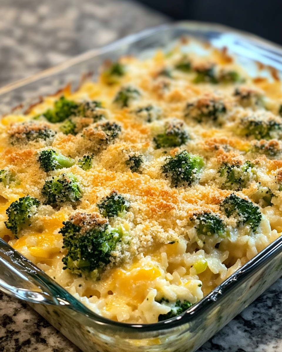 Ingredients for broccoli rice casserole including cheese and cream cheese