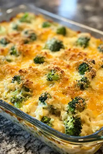 Broccoli rice casserole taken with iphone 15 pro max --iw 2 --ar 4:5 --v 6.1 --raw