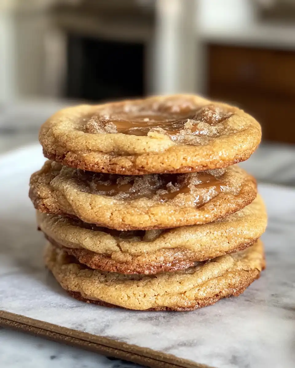 Drizzled brown sugar caramel over ice cream dessert