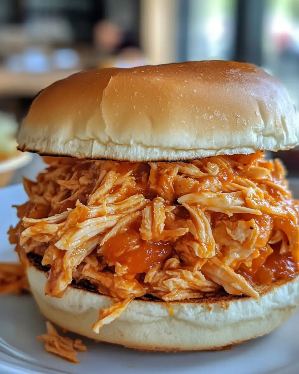 Raw buffalo chicken in a slow cooker