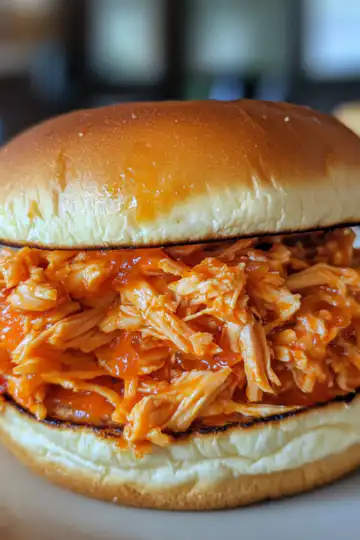 Buffalo pulled chicken taken with iphone 15 pro max --iw 2 --ar 4:5 --v 6.1 --raw