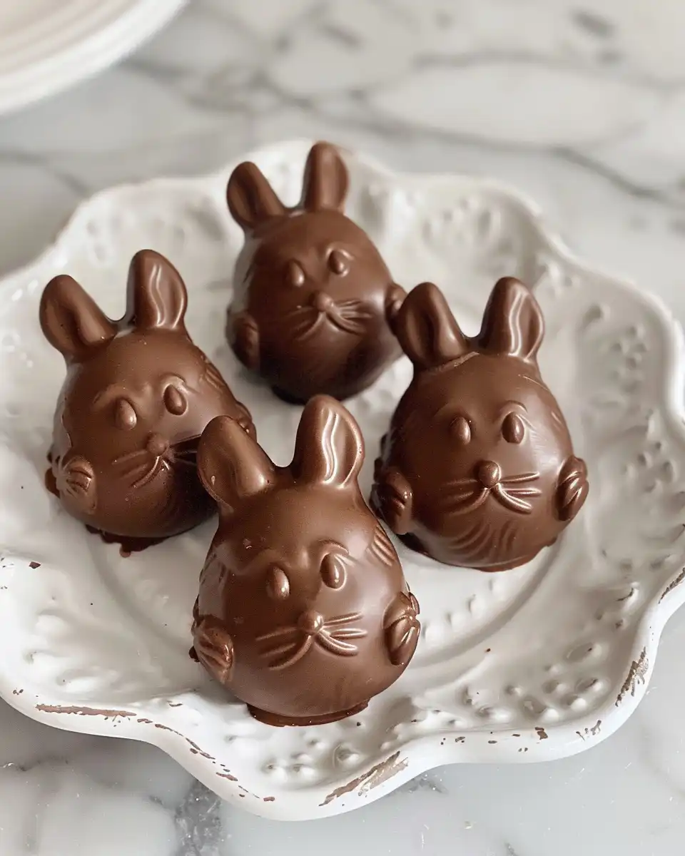 Final adorable bunny-shaped chocolate pretzels ready to serve