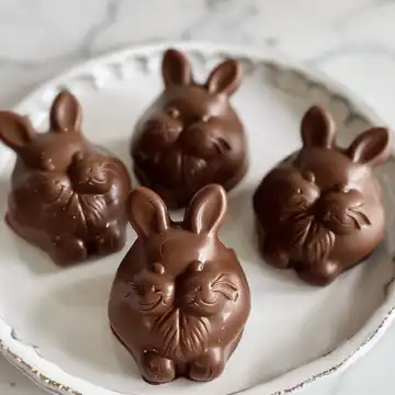 Bunny-Shaped Chocolate Truffles: A Sweet and Adorable Easter Treat taken with iphone 15 pro max --iw 2 --ar 4:5 --v 6.0 --raw