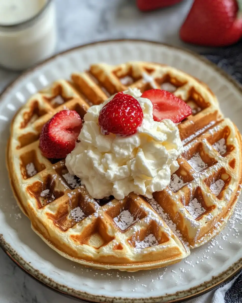 Freshly made waffles with a crispy exterior and fluffy interior