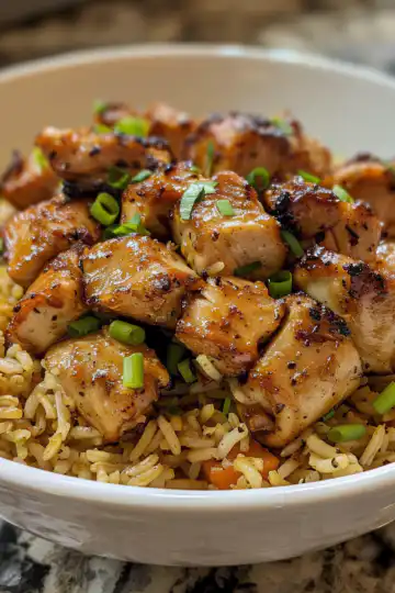 Caribbean Chicken and Rice taken with iphone 15 pro max --iw 2 --ar 4:5 --v 6.0 --raw