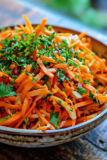 Carrot Apple Salad taken with iphone 15 pro max --iw 2 --ar 4:5 --v 6.0 --raw