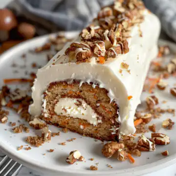 Carrot Cake Roll with Cream Cheese Frosting taken with iphone 15 pro max --iw 2 --ar 4:5 --v 6.0 --raw