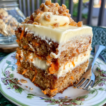 Carrot cake with cream cheese frosting taken with iphone 15 pro max --iw 2 --ar 4:5 --v 6.0 --raw