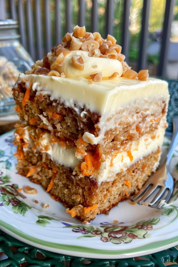 Carrot cake with cream cheese frosting taken with iphone 15 pro max --iw 2 --ar 4:5 --v 6.0 --raw