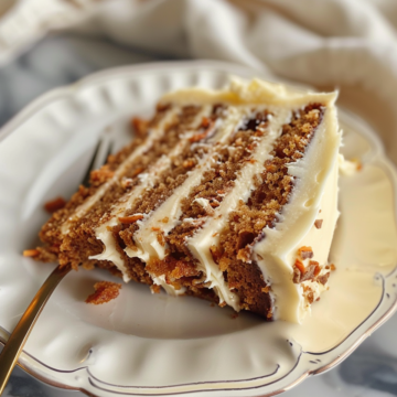 Carrot cake with cream cheese frosting taken with iphone 15 pro max --iw 2 --ar 4:5 --v 6.0 --raw