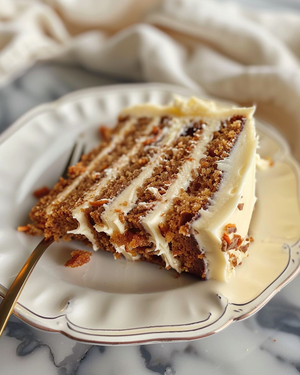 Freshly baked pressure cooker carrot cake with cream cheese frosting