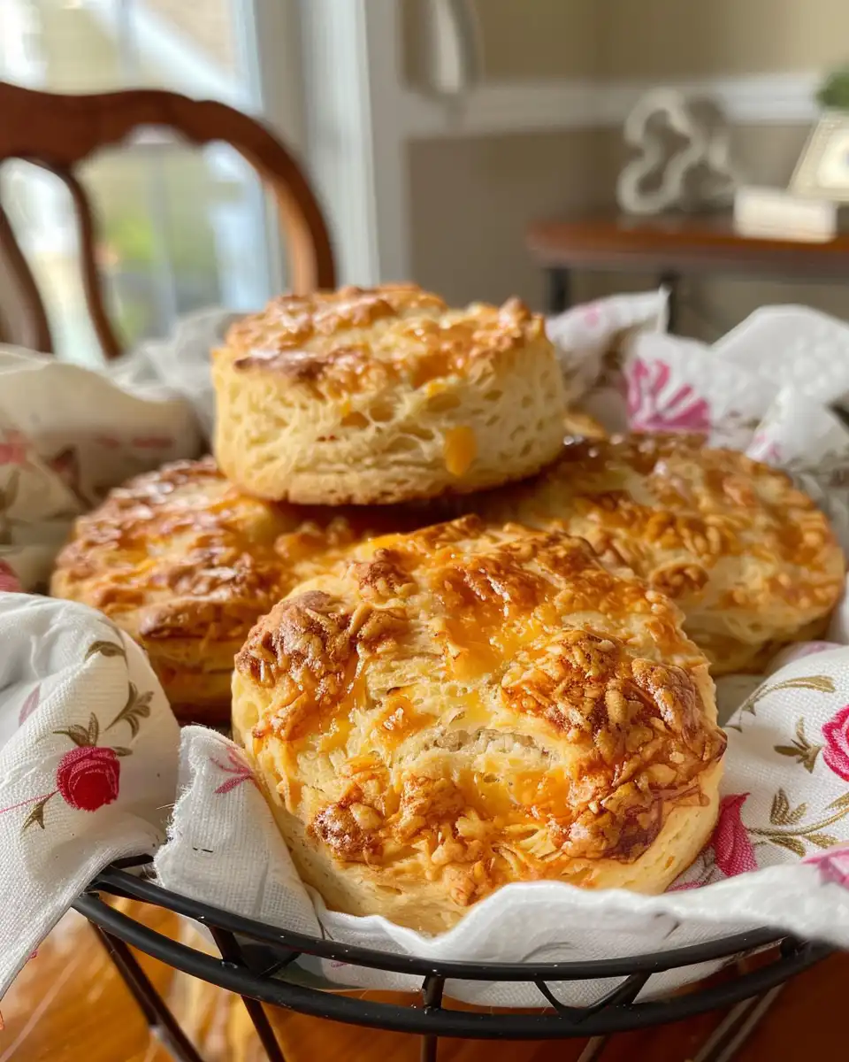 Cheddar biscuits served with whipped chive ghee topping