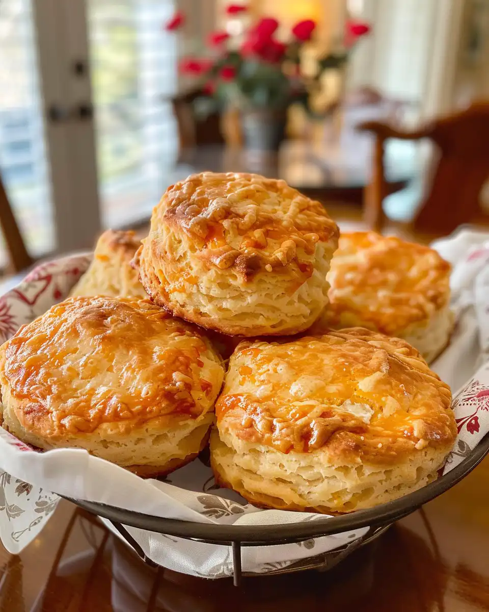 Golden brown cheddar biscuits fresh out of pressure cooker