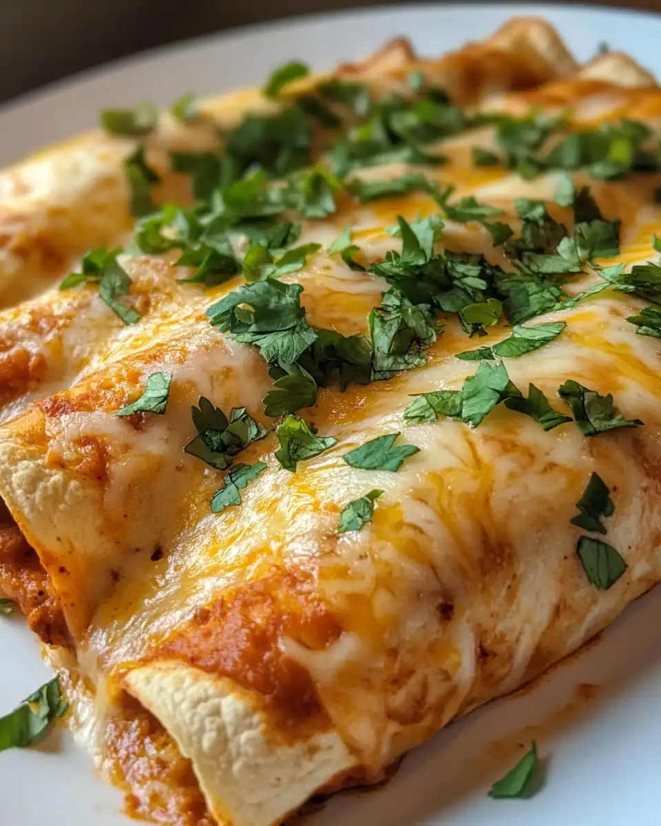 Cheesy enchiladas on a plate