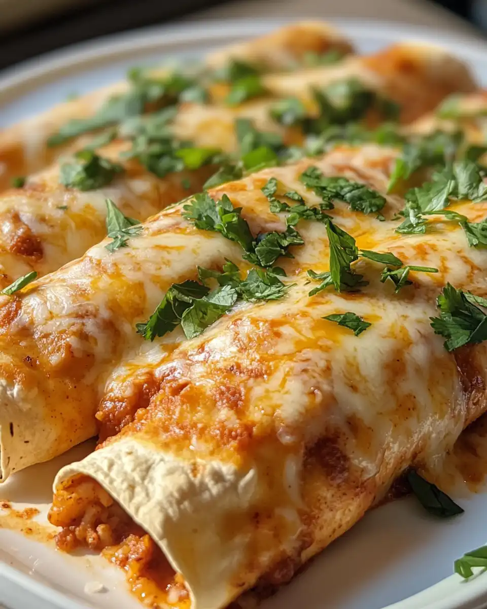 Cheesy enchiladas close-up