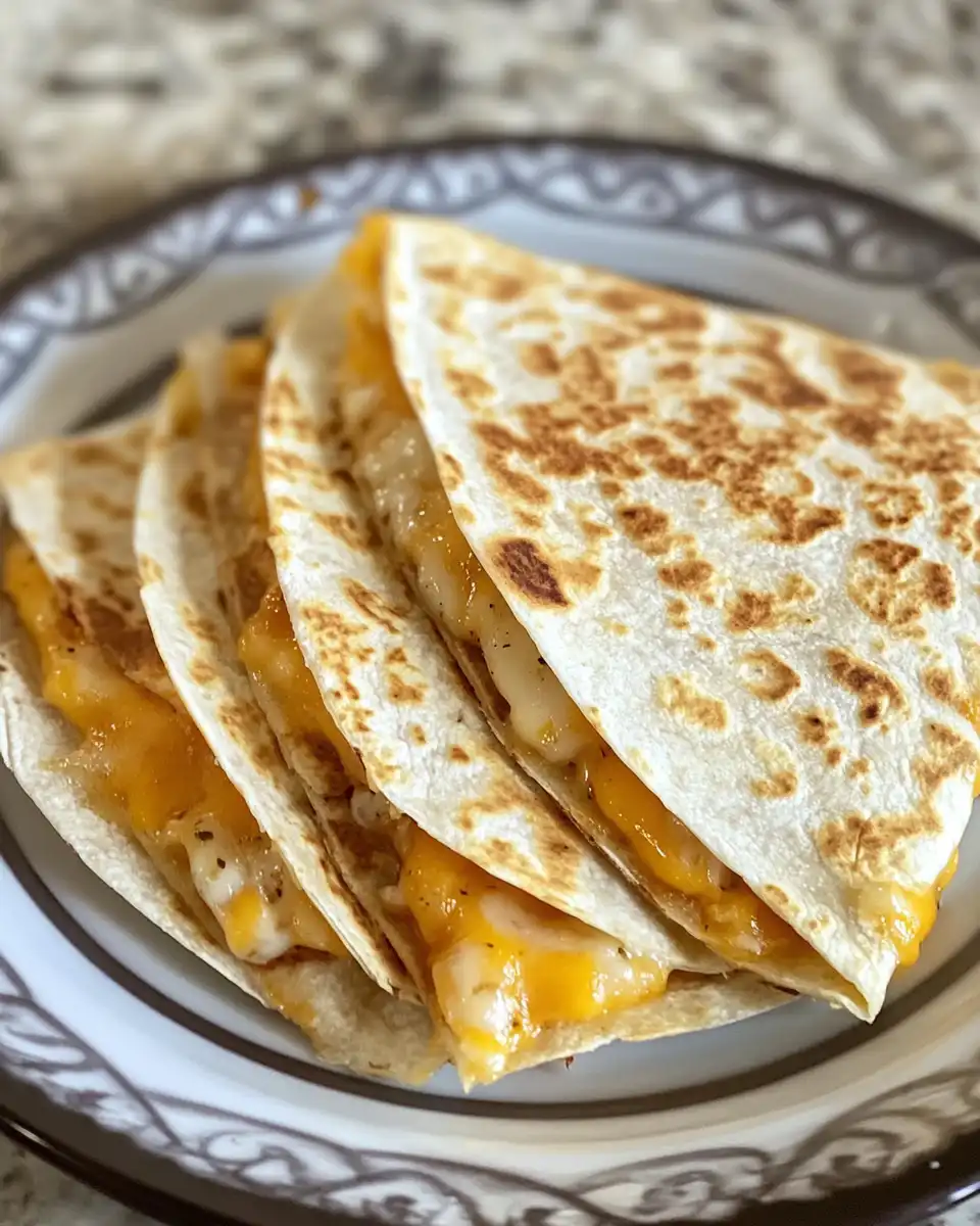 Crispy cheese quesadilla slices