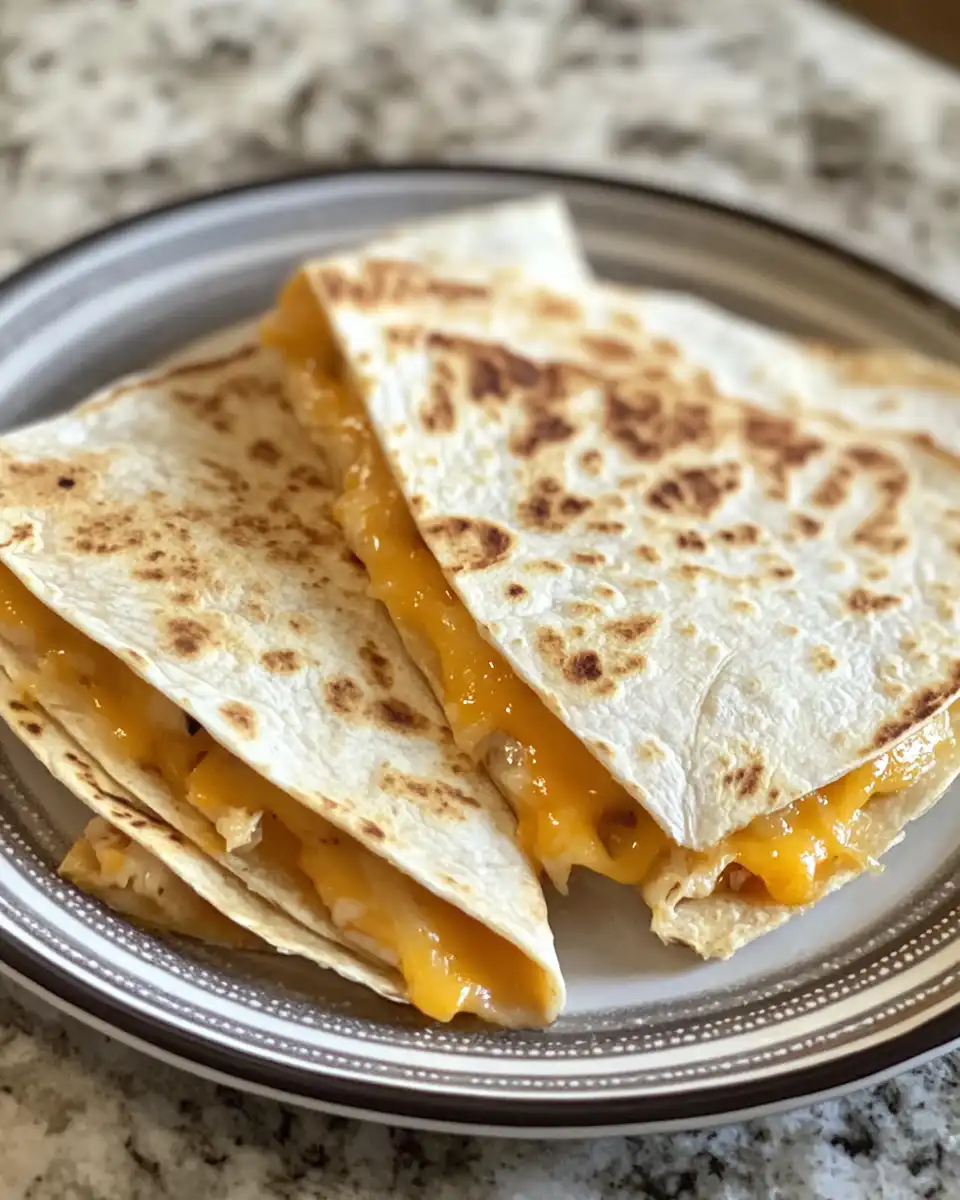 Cheesy quesadilla close-up