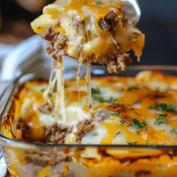 Cheesy Beef Hamburger Potato Casserole for Comforting Meals taken with iphone 15 pro max --iw 2 --ar 4:5 --v 6.0 --raw