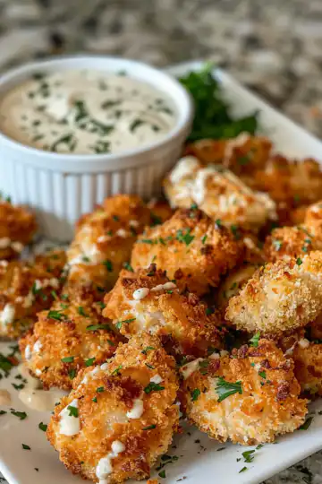 Cheesy Jalapeño Ranch Chicken Poppers with a Creamy Dip taken with iphone 15 pro max --iw 2 --ar 4:5 --v 6.0 --raw