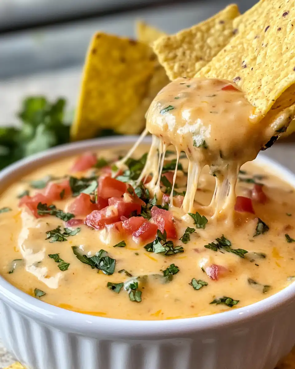 Ingredients and preparation steps for cheesy Rotel ranch queso dip in progress