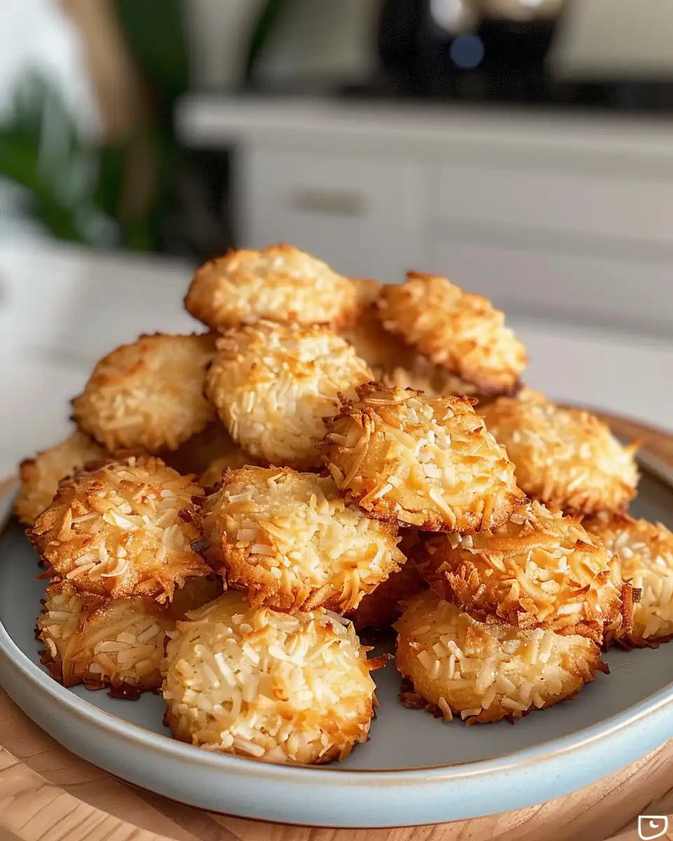 Ingredients for chewy coconut cookies including butter, brown sugar, and shredded coconut