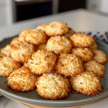 Chewy Coconut Cookies taken with iphone 15 pro max --iw 2 --ar 4:5 --v 6.0 --raw