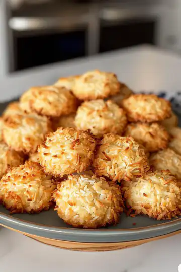 Chewy Coconut Cookies taken with iphone 15 pro max --iw 2 --ar 4:5 --v 6.0 --raw