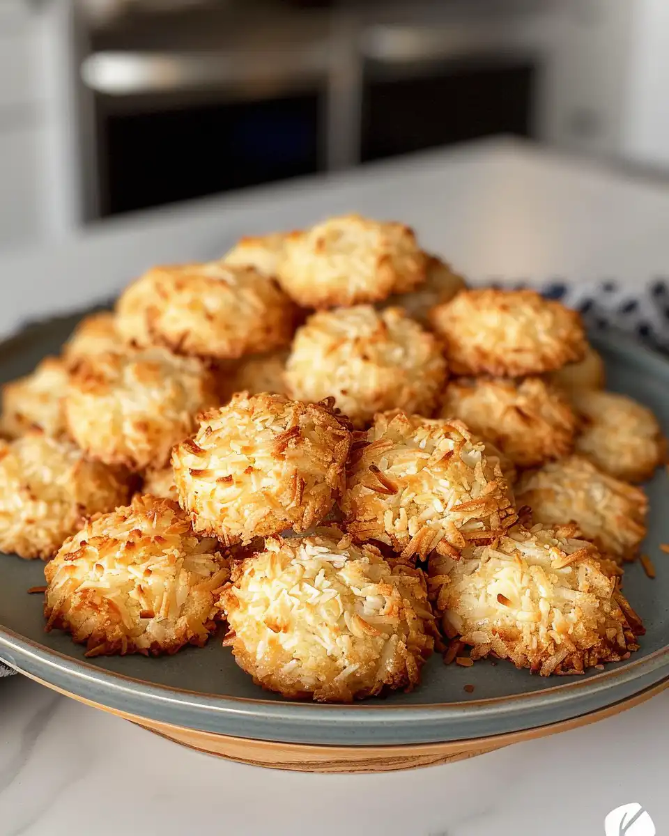 Freshly baked chewy coconut cookies in the pressure cooker with steam lifting