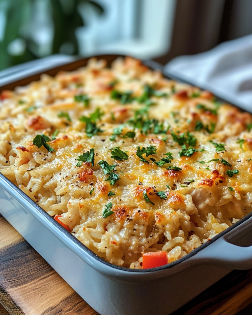 Ingredients for chicken and rice casserole with cheeses and soup cans