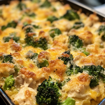 Chicken broccoli and cheese casserole taken with iphone 15 pro max --iw 2 --ar 4:5 --v 6.1 --raw