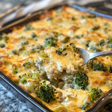 Chicken broccoli casserole taken with iphone 15 pro max --iw 2 --ar 4:5 --v 6.1 --raw