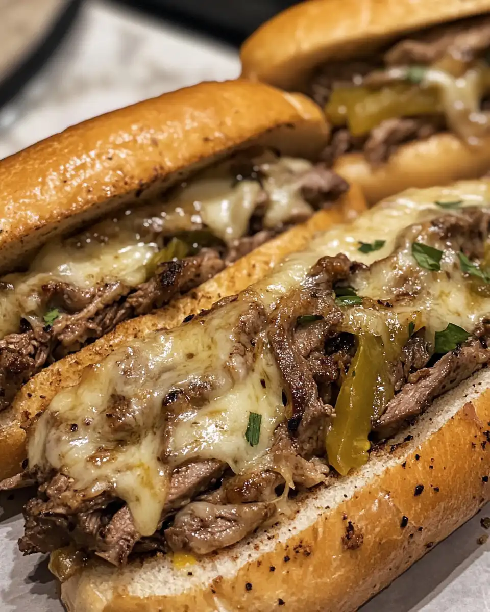 Ingredients laid out for cheesy chicken cheesesteak sandwiches