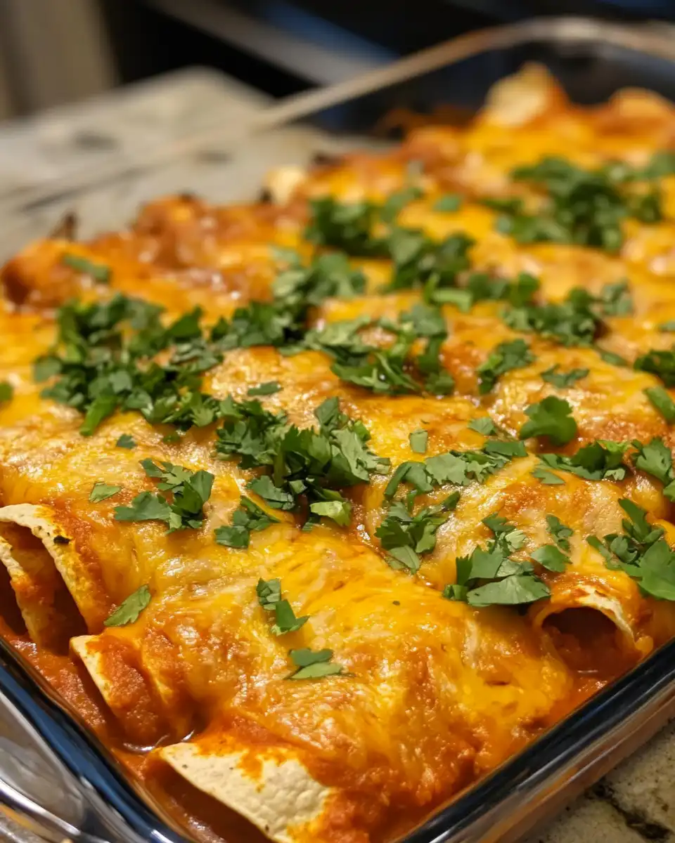 Plate of cheese and chicken enchiladas