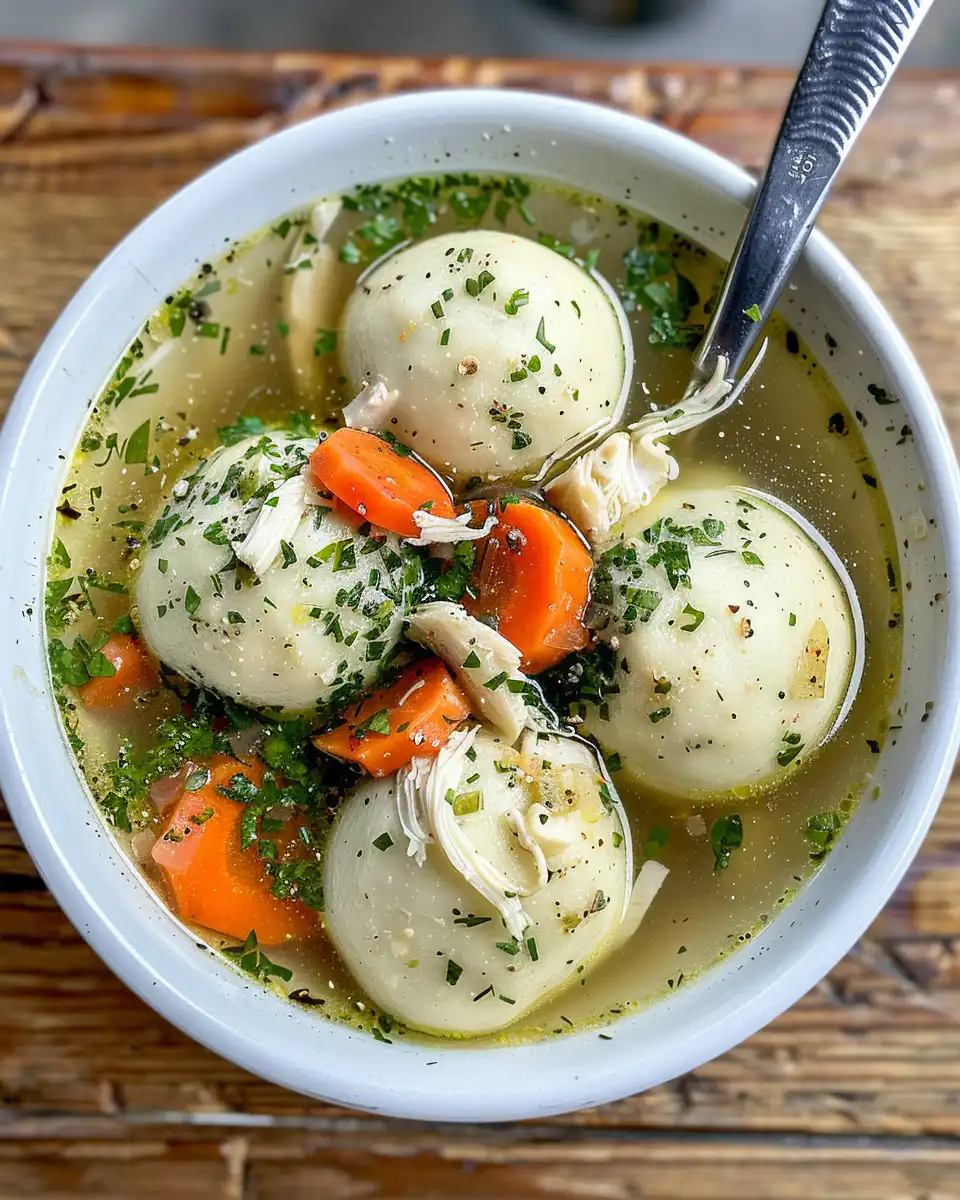 Ingredients for chicken matzo ball soup including chicken, carrots, celery, and herbs
