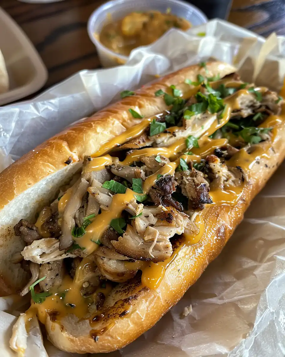 Delicious chicken philly cheesesteak cooking in pressure cooker