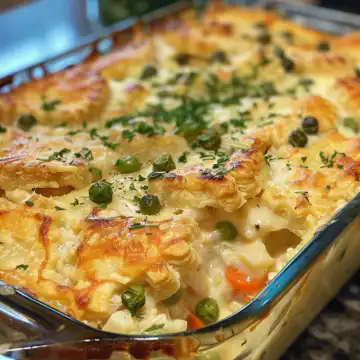 Chicken pot pie casserole taken with iphone 15 pro max --iw 2 --ar 4:5 --v 6.0 --raw