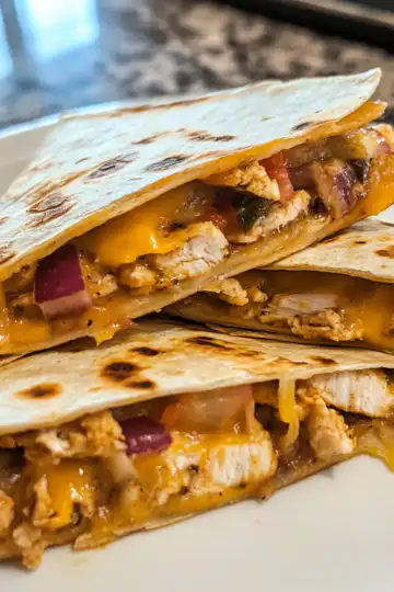 Chicken quesadillas taken with iphone 15 pro max --iw 2 --ar 4:5 --v 6.1 --raw