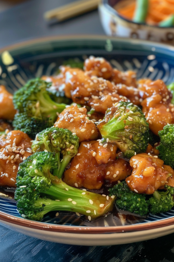 Chinese Chicken and Broccoli taken with iphone 15 pro max --iw 2 --ar 4:5 --v 6.0 --raw