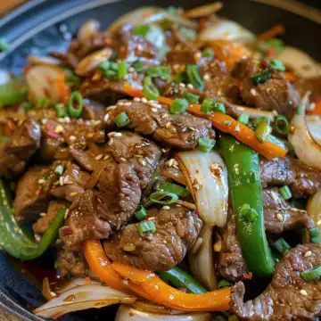Chinese Pepper Steak with Onions taken with iphone 15 pro max --iw 2 --ar 4:5 --v 6.0 --raw