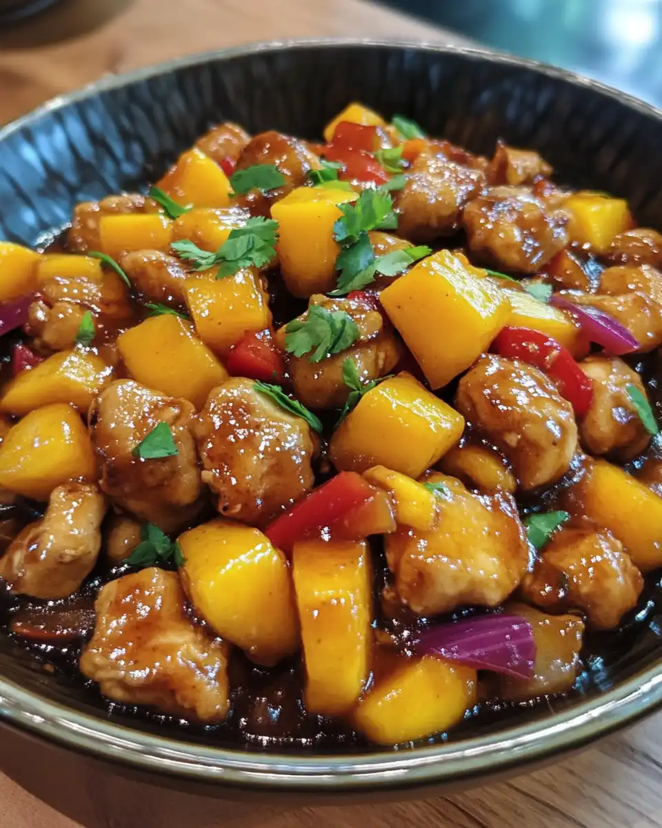 Cooking process showing chicken and vegetables stir-frying in skillet